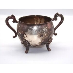 Vintage LEONARD Silver Plate Sugar bowl Patina